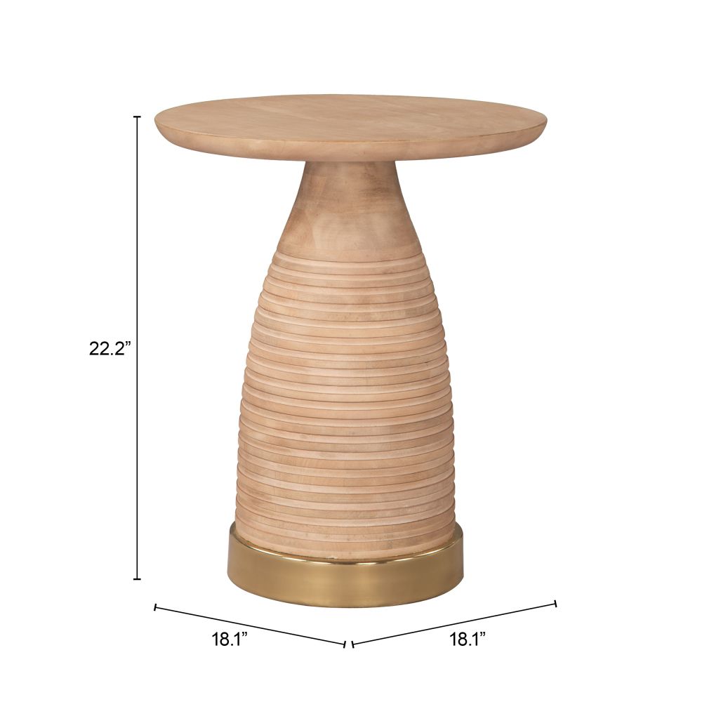 Radiant Natural Wooden Round Side Table