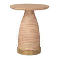 Radiant Natural Wooden Round Side Table